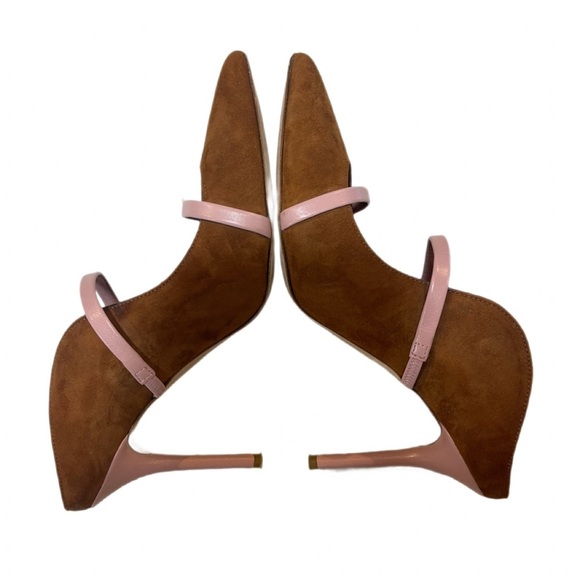 Malone Souliers Maureen Brown Suede & Pink Patent Pumps EU 38 (US 8) - Picture 2 of 9